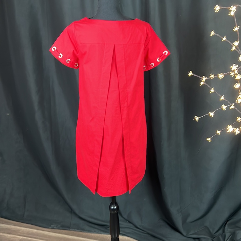 Fire Engine Red Shift Dress - Picture 2 of 5
